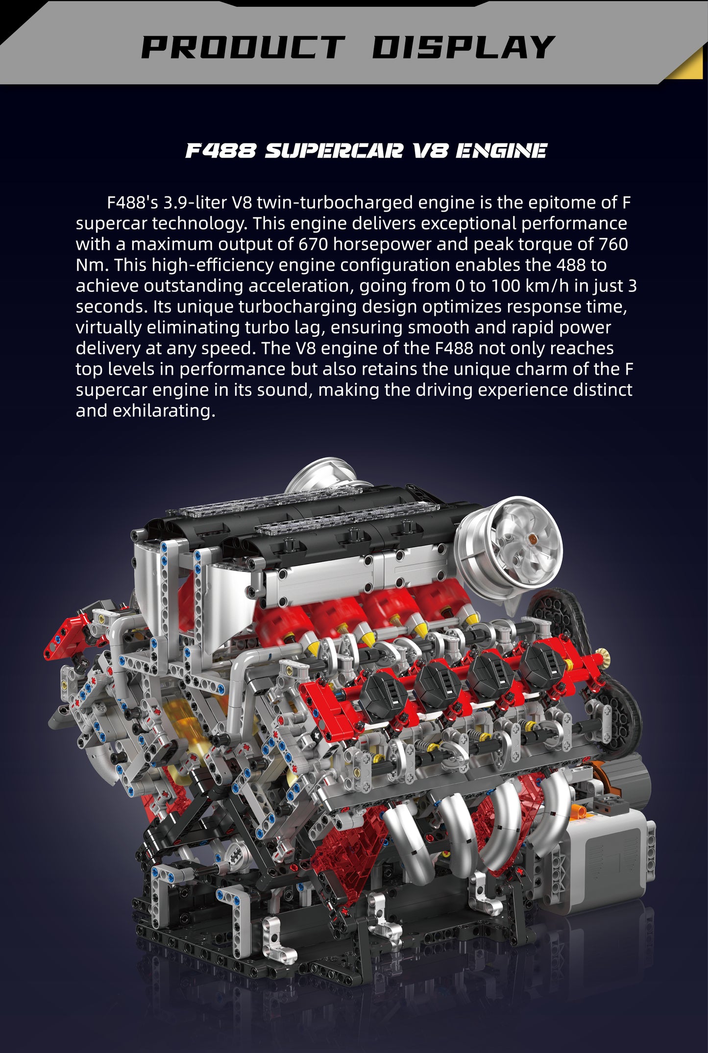 F488 3.9L V8 Engine - 2718Pcs