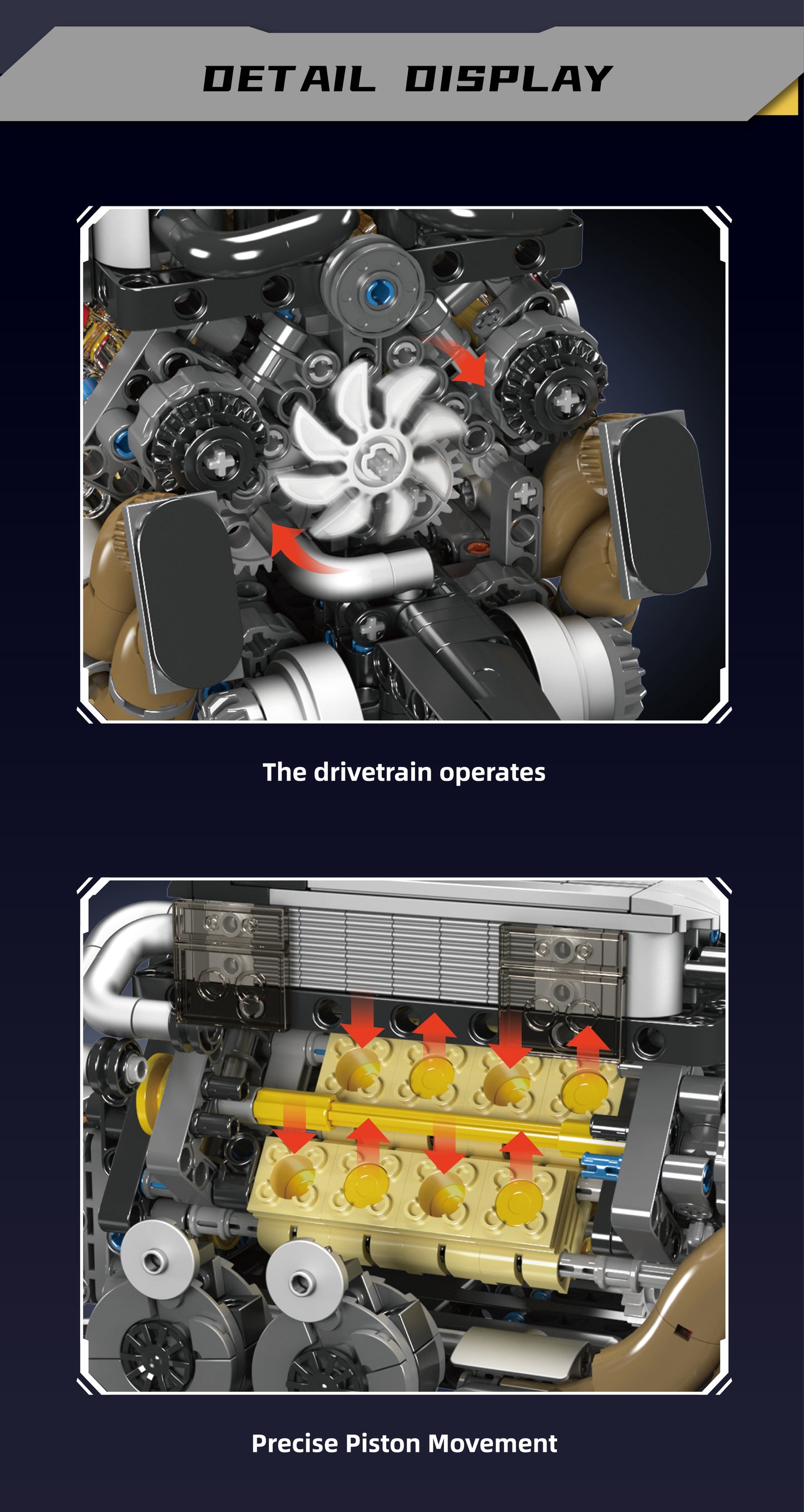 8.0L W16 Quad Turbo Engine - 952Pcs