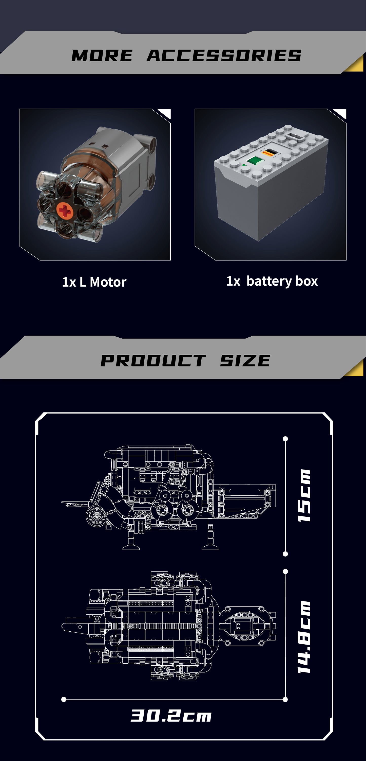 8.0L W16 Quad Turbo Engine - 952Pcs