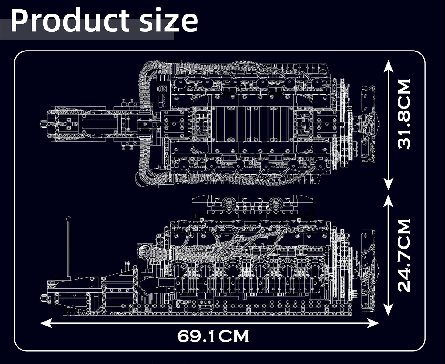 Lambo V12 Engine - 3472Pcs