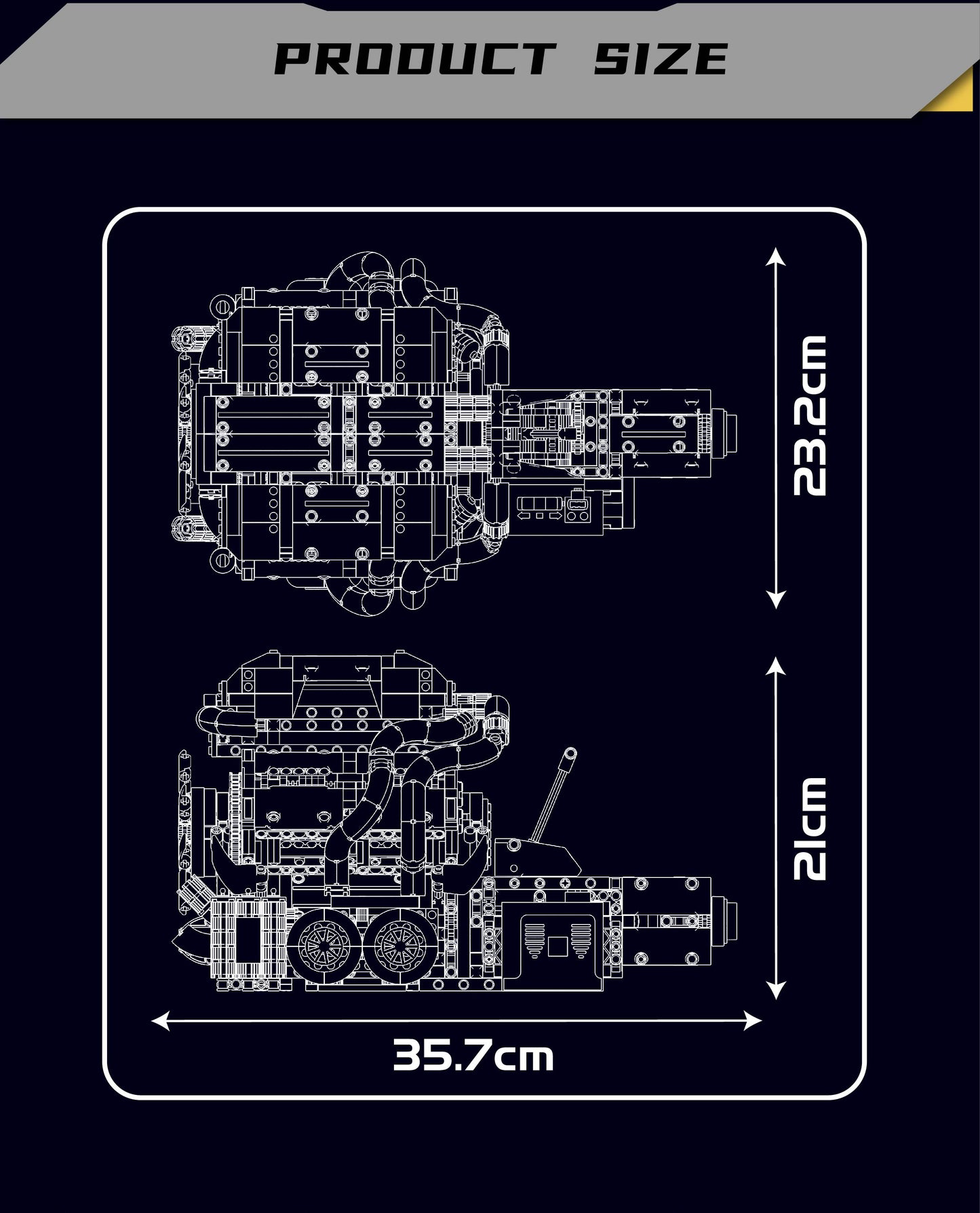8.0L W16 Quad Turbo Engine - 2024Pcs