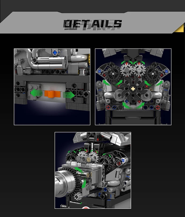 RR V12 Engine - 733Pcs