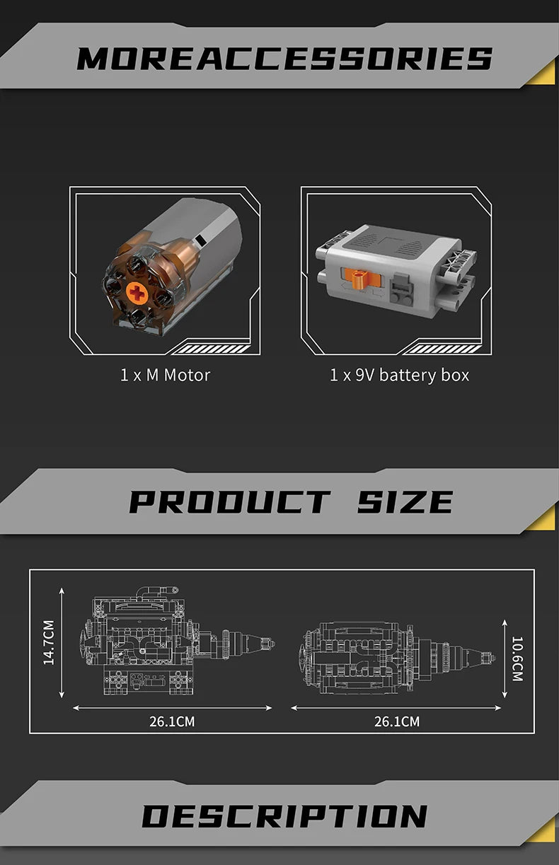RR V12 Engine - 733Pcs