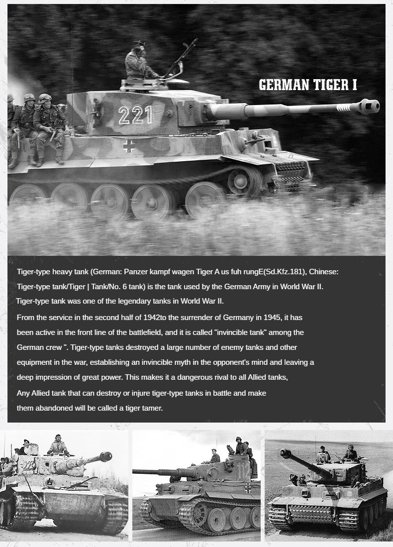 German Tiger I Tank - Full Metal - 1:16