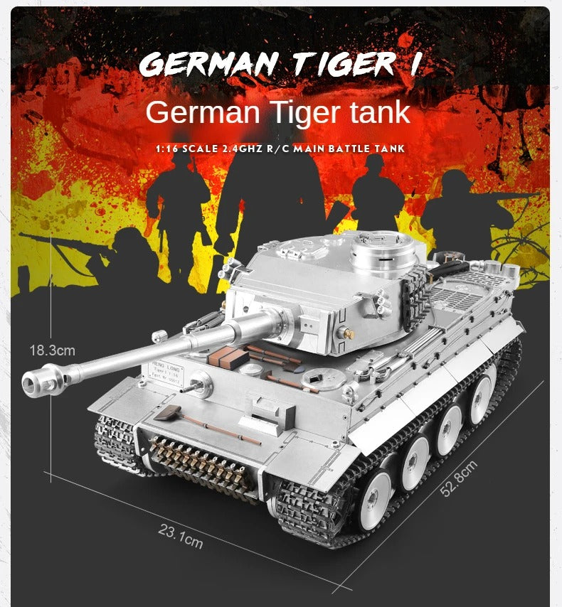 German Tiger I Tank - Full Metal - 1:16