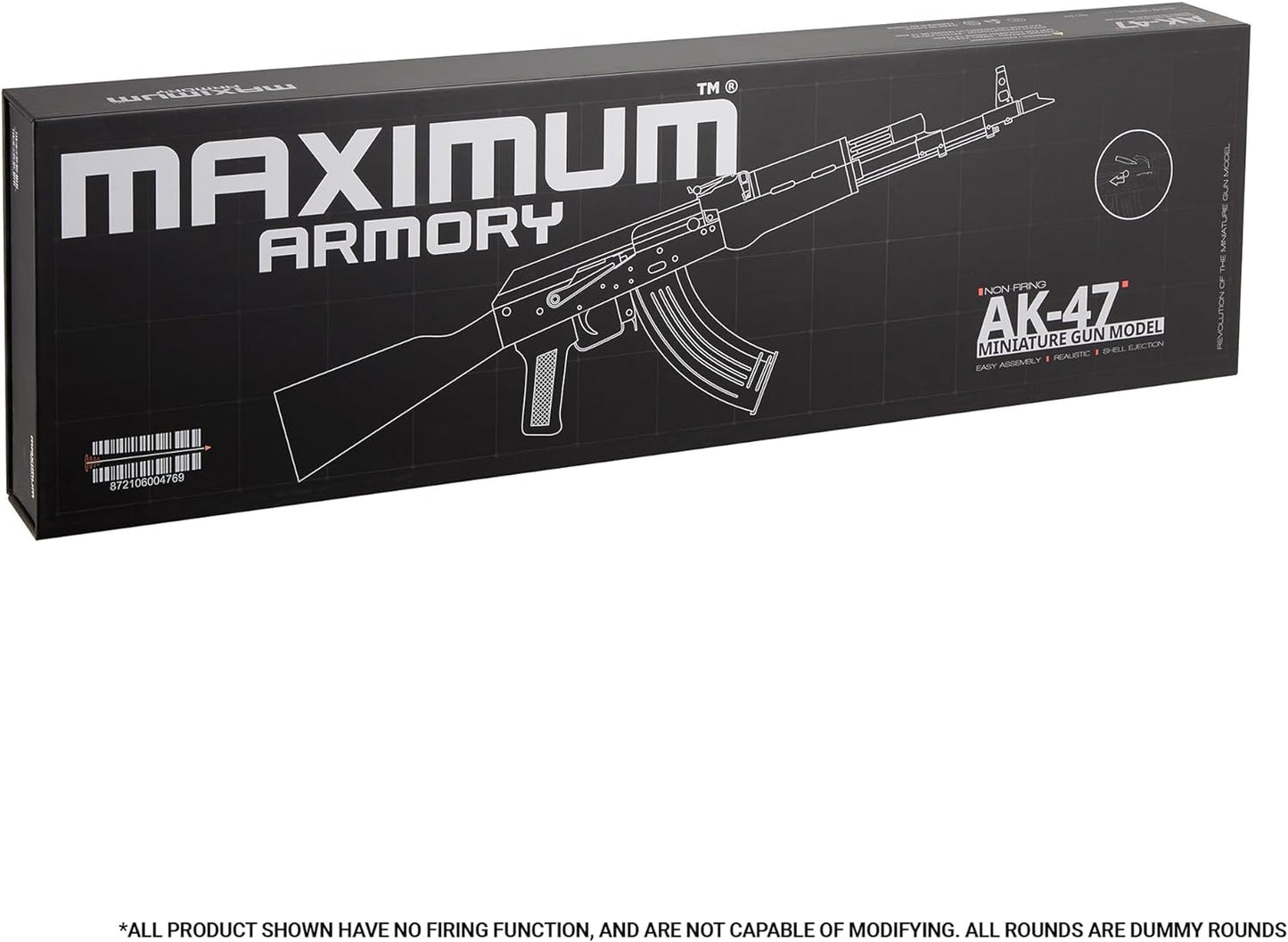 AK47 black metal miniature – replica toy with high detail