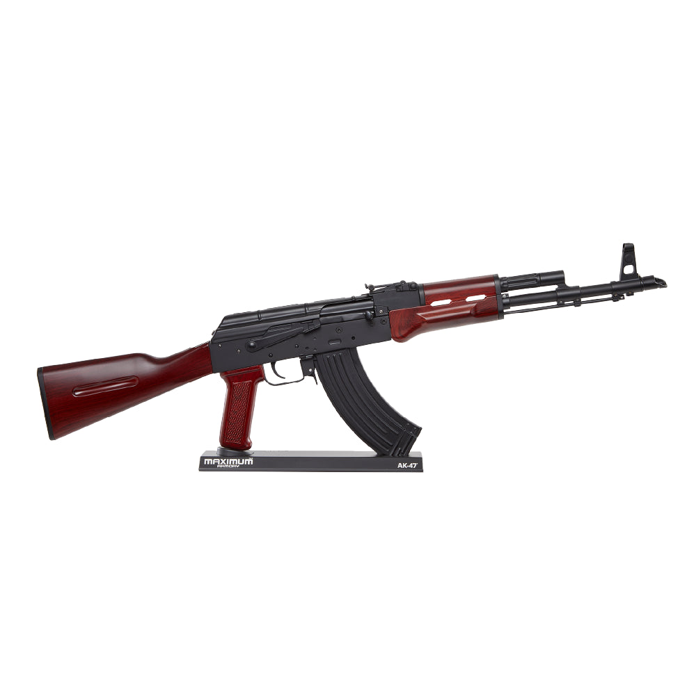 AK47 miniature replica with wood finish – 1:1.67 scale metal collectible