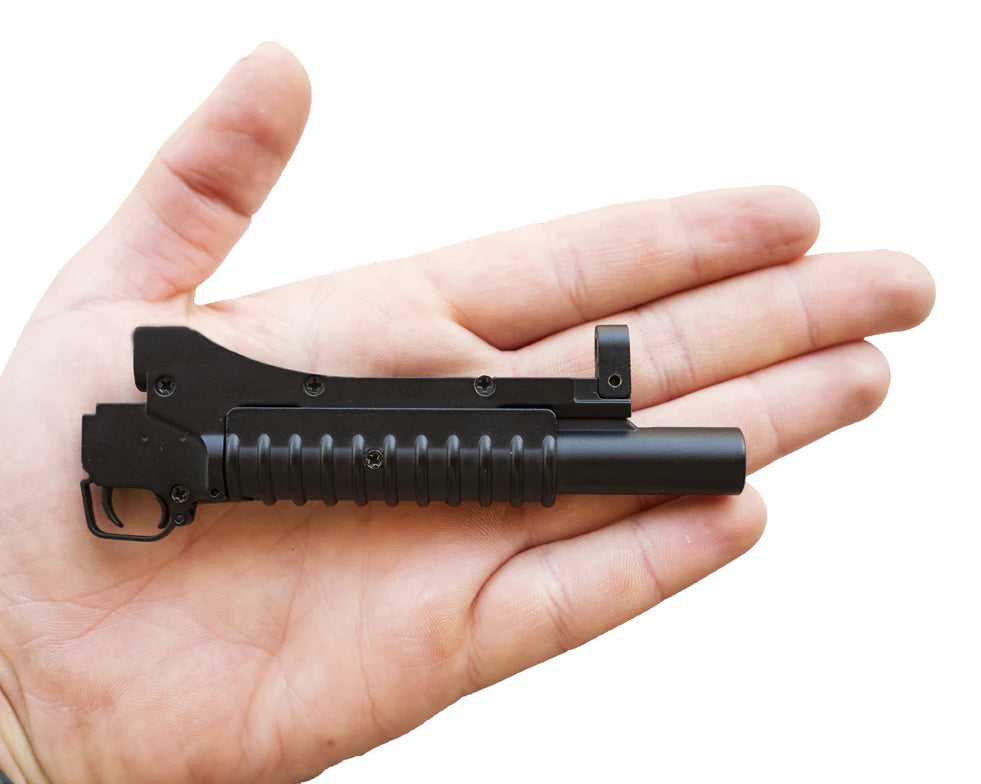 Fully assembled GoatGuns M203 grenade launcher on AR-15 model