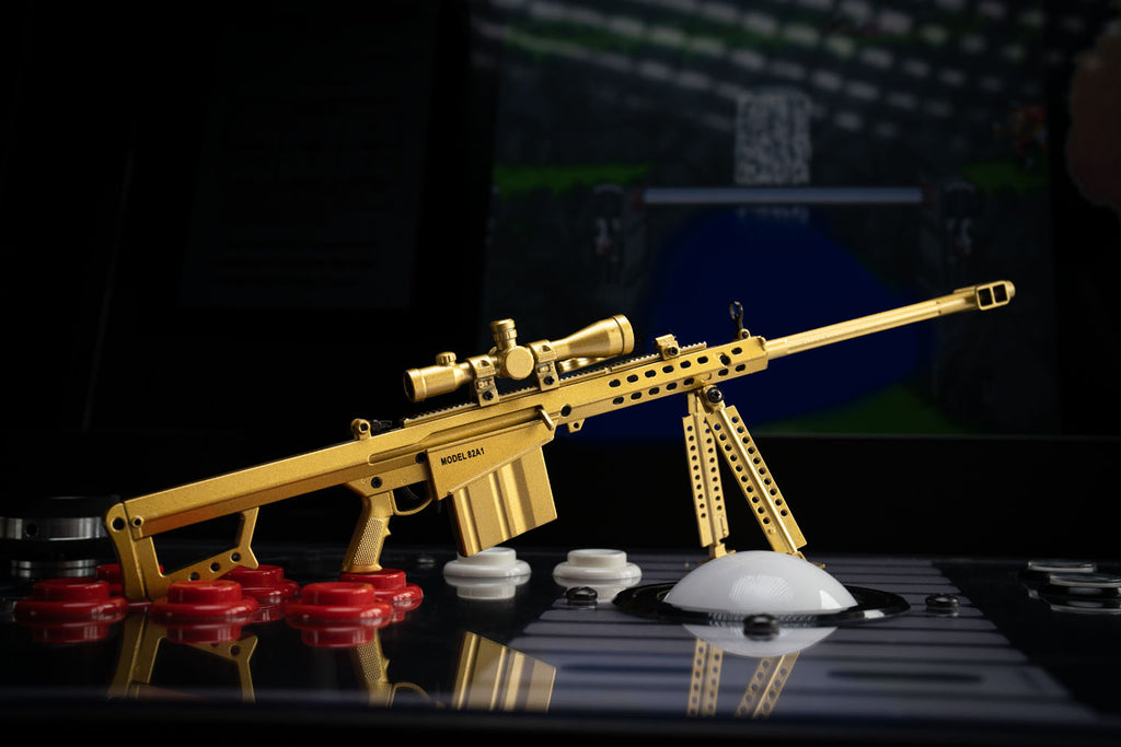1:3 scale collectible Barrett 82A1 sniper rifle with luxury gold finish