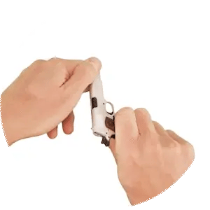 Die-cast metal M1911 miniature with cycling dummy rounds