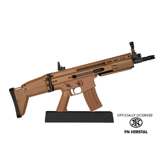 Miniature FN SCAR toy gun model in tan finish