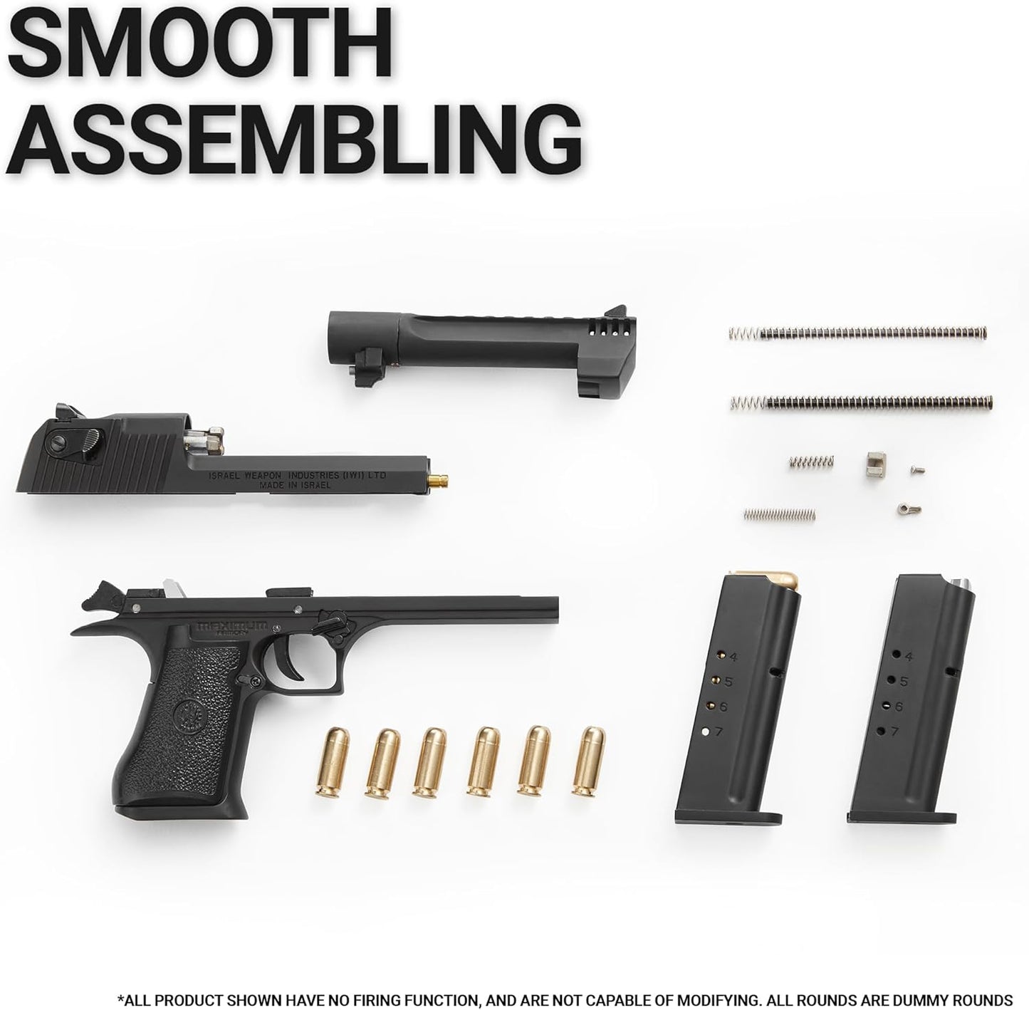 The miniature Desert Eagle model used as desktop display decor.