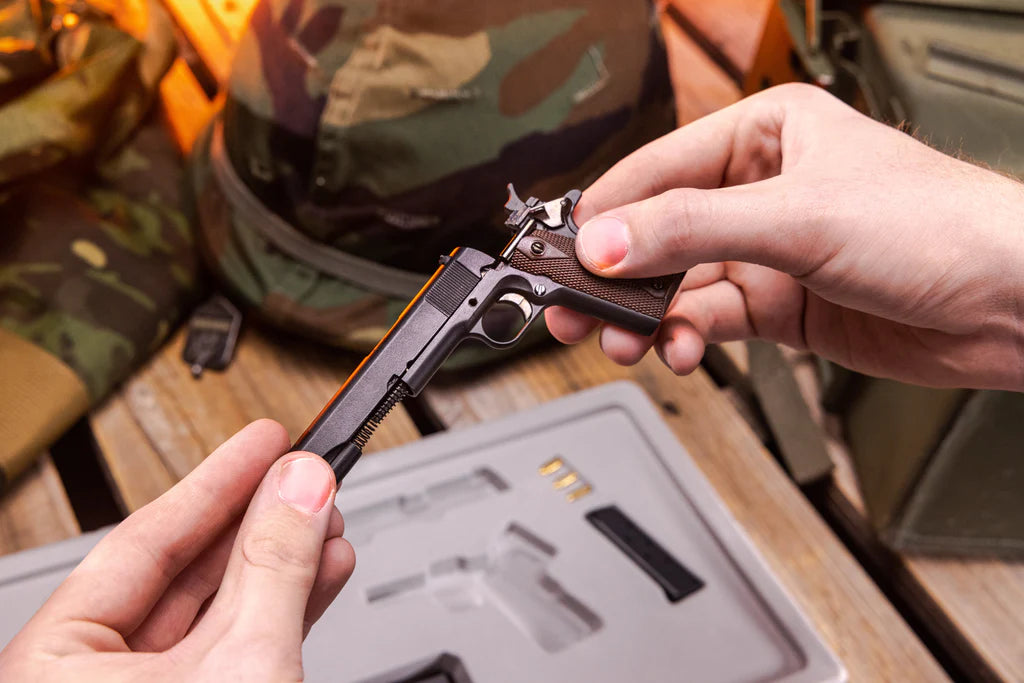 GoatGuns 1911 model featuring flat polished black finish