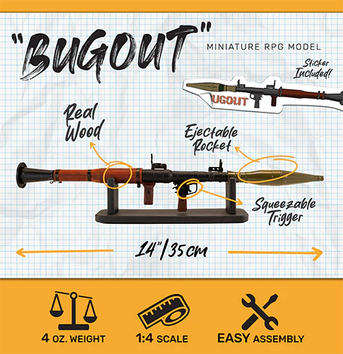 close-up of RPG model trigger and grip details