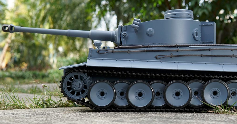 Highly detailed {diecast Tiger tank} replica showing weathering effects