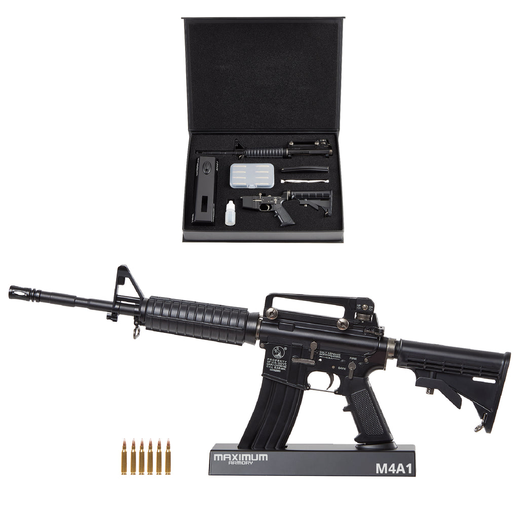 Maximum Armory [M4A1 - Black] Miniature Collectible Miniature Model - 1:2.05 Scale M4A1 Toy Replica with Display Stand