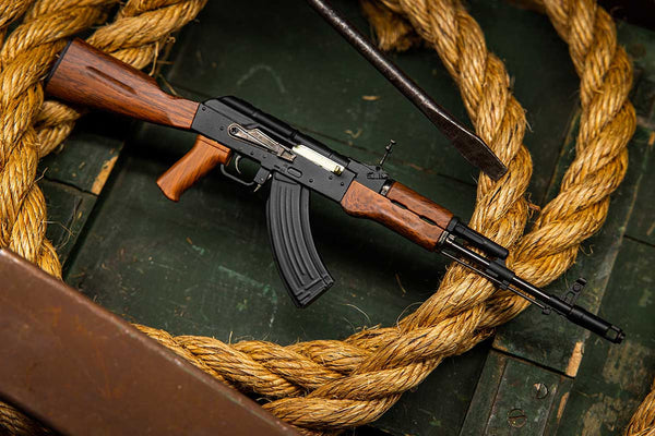 Collectible Miniature AK-47 [Wooden] Toy Replica with Display Kit