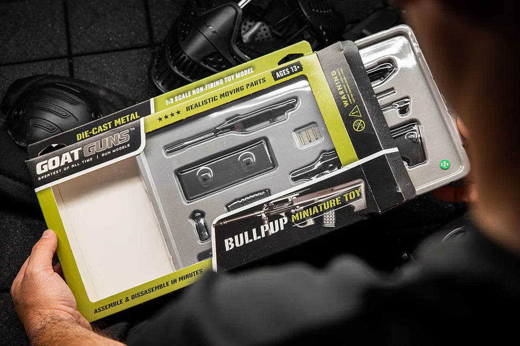 close-up of Bullpup model trigger and magazine details