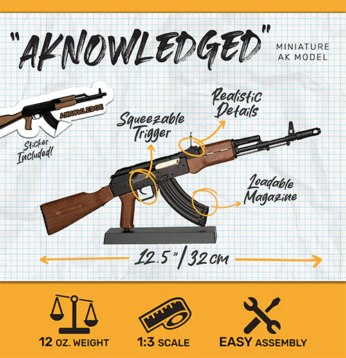 Miniature AK47 Toy Rifle – 1:3 Scale Wood Grain GoatGuns Replica Miniature AK47 Toy Rifle – 1:3 Scale Wood Grain GoatGuns Replica