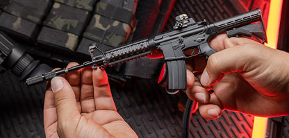 Miniature AR-15 GoatGun with swappable attachments and realistic construction