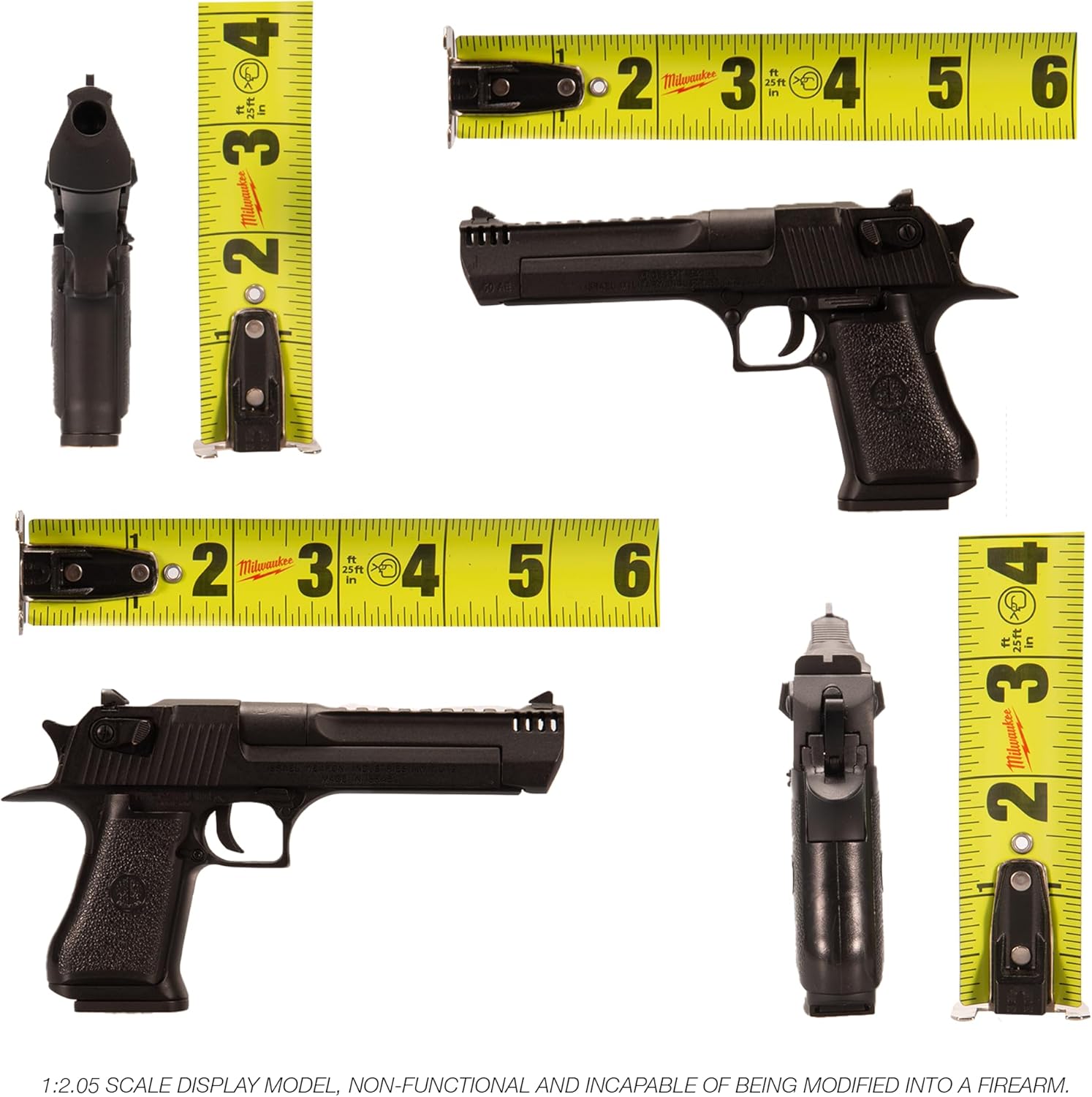 Flat lay of miniature Desert Eagle and parts, ideal for collectors.