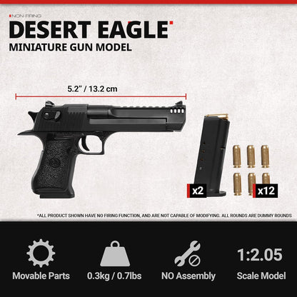 	Scale comparison showing the 1:2.05 miniature Desert Eagle held in hand.
