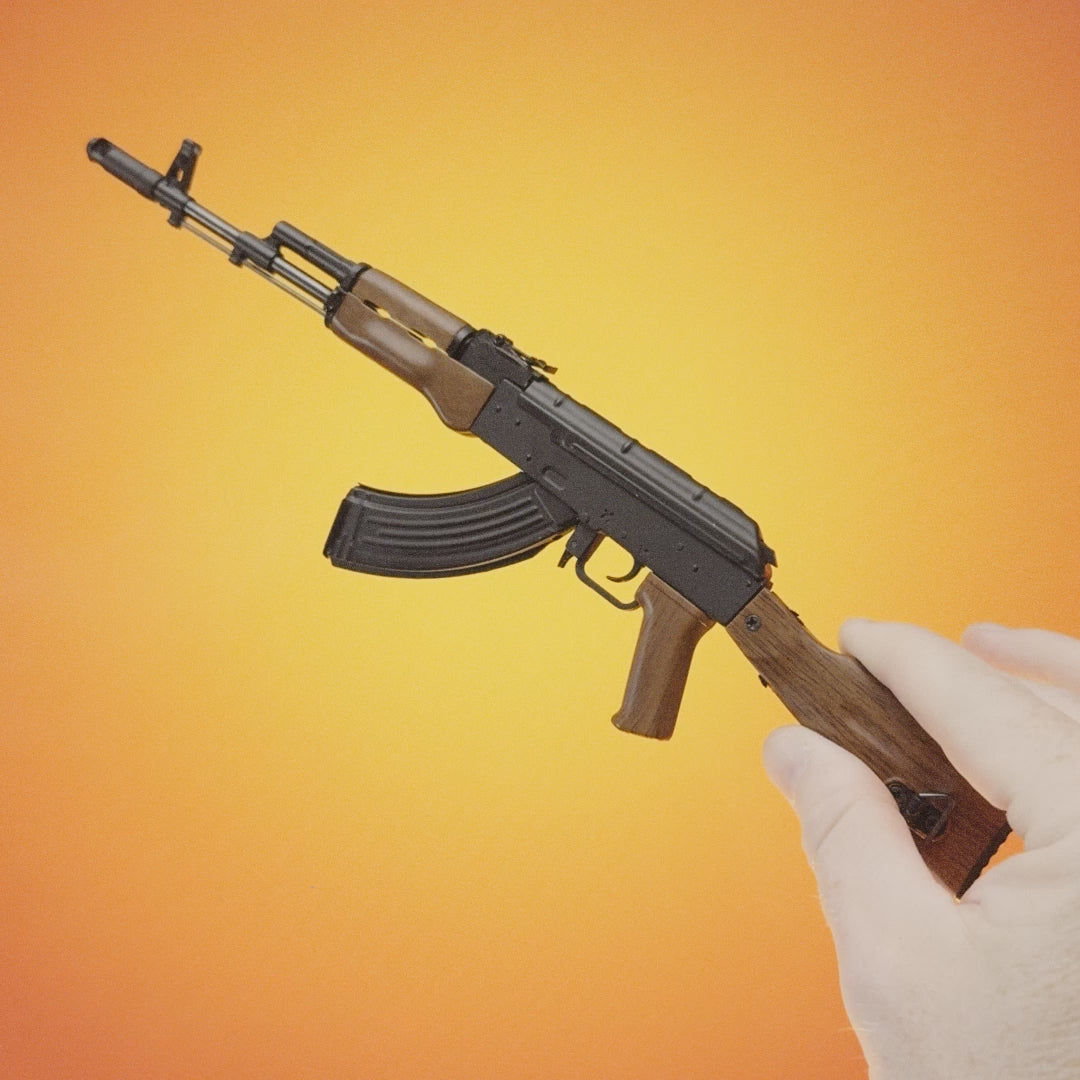 Miniature AK47 Toy Rifle – 1:3 Scale Wood Grain GoatGuns Replica
